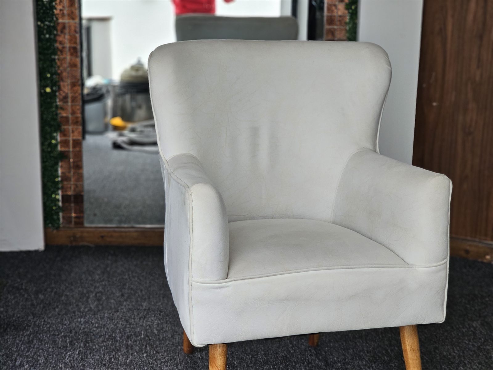 An armchair after an OnyxHawk deep clean